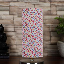 Devansh White & Pink Steel Table Lamp With Floral Printed Cotton Shade-picture-30