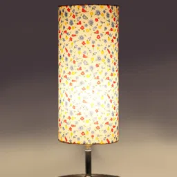 Devansh White & Pink Steel Table Lamp With Floral Printed Cotton Shade-picture-21