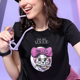 Tokyo Talkies Women Graphic Printed Round Neck Slim Fit T-shirt-picture-36