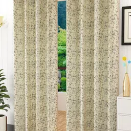 Kiara Creations Cream-Coloured 2 Pieces Room Darkening Long Door Curtains-picture-18