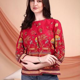Kinjo Women Ethnic Motifs Print Cotton Top-picture-15