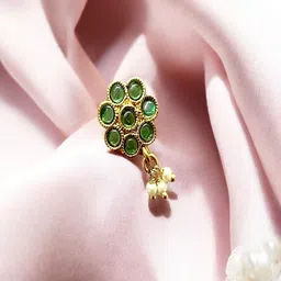 AccessHer Gold-Plated Artificial Stones Studded And Beaded Stud Nosepin-image-62