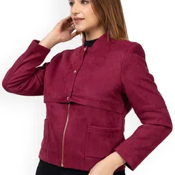 TWENTY ME Suede Bomber Jacket image 5