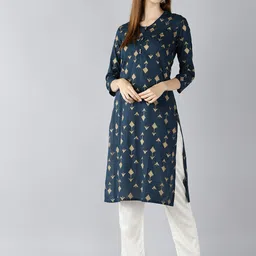 KALINI Women Geometric Printed Kurta-image-28