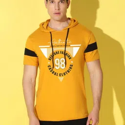 WOOSTRO Men Typography Printed Hooded Slim Fit T-shirt-picture-22