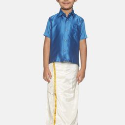 Sethukrishna Boys Blue & White Shirt with Dhoti-picture-47