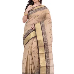 Ruuprekha Woven Design Zari Pure Cotton Taant Saree-image-99