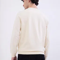 SPYKAR Men White Cotton Pullover Sweatshirts image 2