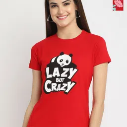 Tromko Women Pack of 2 Graphic Printed Round Neck Cotton Regular Fit T-shirts-image-80