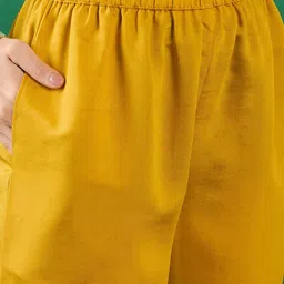 Sangria Floral Printed Round Neck Straight Kurta With Palazzos image 3