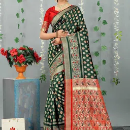 Sadika Ethnic Motifs Woven Design Zari Kanjeevaram Saree-picture-40