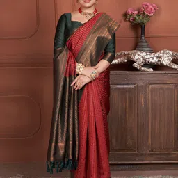 Anouk Woven Design Zari Kanjeevaram Saree-image-78