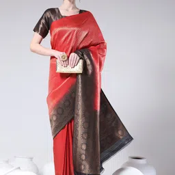 Rujave Ethnic Motifs Woven Design Zari Kanjeevaram Saree-picture-10