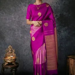 revika Woven Design Zari Pure Silk Kanjeevaram Saree-image-1