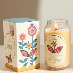 Chumbak Orange & Green Printed Jar Candle-picture-3