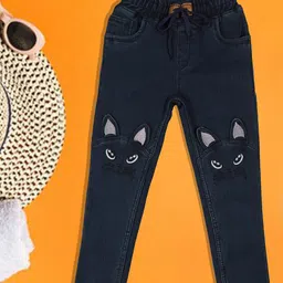 A-Okay Girls Clean Look Embroidered Slim Fit Denim Jeans-image-42