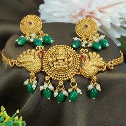 GRIIHAM Gold-Plated CZ-Studded & Pearl Beaded Jewellery Set-image-44
