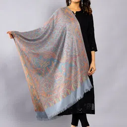 HANDICRAFT PALACE Floral Woven Design Wool Shawl-picture-35