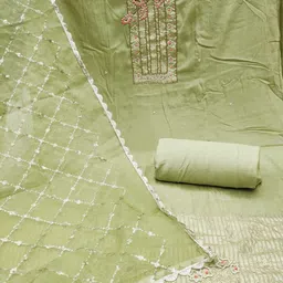 KALINI Women Set of 3 Pieces Cotton Unstitched Dress Material-picture-33