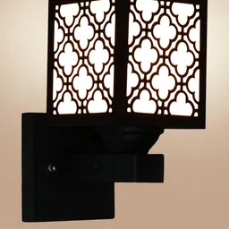 Gojeeva Black Wood Square Wall Lamps image 3