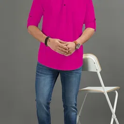 univibe Men Solid Cotton Short Kurta-picture-38