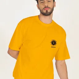 AUSK Graphic Printed Round Neck Drop-Shoulder Sleeves Pure Cotton Oversized T-shirt image 5