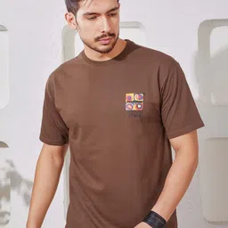 PRORIDERS Men Cotton Printed Round Neck Brown T-shirt-picture-29