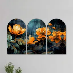 Myntra Elegant Homes Orange Set of 3 Piece MDF Other Wall Paintings-picture-43