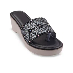 BAESD Women Embellished Party Platform Mules Heels image 2