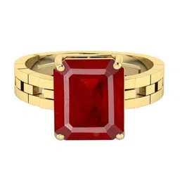 RRVGEM 8.50 KT Gold Plated Ruby Gemstone Adjustable Ring image 1