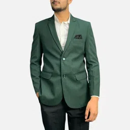 GARGIAN Master Cut Men Green Solid Slim-Fit Single-Breasted Blazer-picture-16
