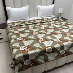 Pure Decor Green & Brown Printed Pure Cotton 260 TC King SizeDuvetCover-picture-25