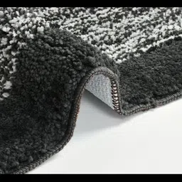 MAA HOME CONCEPT Grey & White Textured Microfiber Anti Skid 1600 GSMBathMat image 2