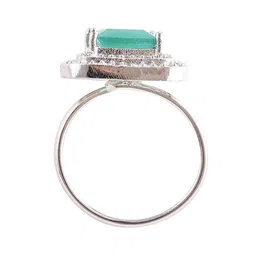 Anouk Silver Plated AD & CZ Stone Studded Finger Ring image 5