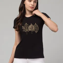 Moda Rapido Women Graphic Printed Round Neck Cotton T-shirt-picture-38
