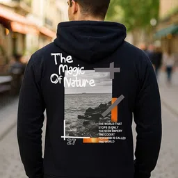 STARFOX Men Graphic Printed Hooded Neck Ribbed Hemline Sweatshirt-picture-31