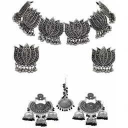 Jaldeep Fashion Sliver Plated Beaded Jewellery Set-image-38