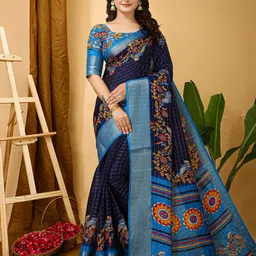 DIVASTRI Ethnic Motifs Printed Zari Banarasi Saree-picture-15