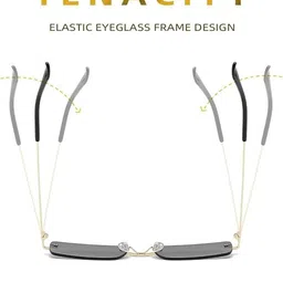 Arzonai Unisex Black Rectangle Sunglasses with UV Protected Lens image 4