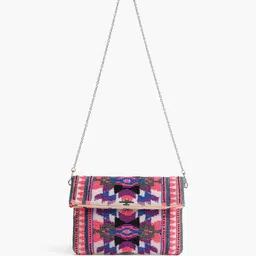 Sangria Embellished Foldover Clutch image 2