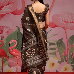 Mitera Tie and Dye Zari Silk Blend Sungudi Saree image 4