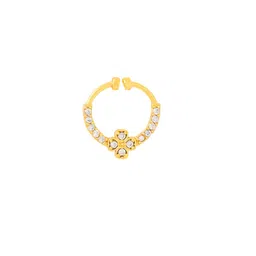 Yellow Chimes Set of 3 Gold-Plated Stone Studded Stud Nosepins image 5