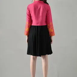 HERE&NOW Embroidered Ethnic Dresses With Jacket image 2