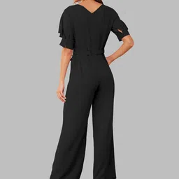 SZN Women Solid Jumpsuit With Matching Belt image 3