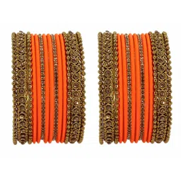 ZULKA Set Of 28 Metal With Zircon Gemstone Studded Traditional Bangles image 2
