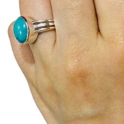 GenZcomplex Brass Turquoise Finger Ring-picture-15