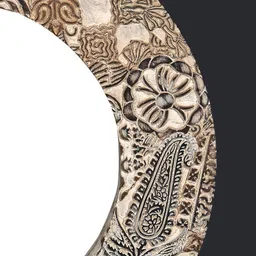 Exotic India Beige Textured Vintage Round Mirror image 4