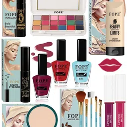 FOPE Set Of 15 Foundation Compact Mascara Lipstick Nail Polish & Brush Set-picture-10