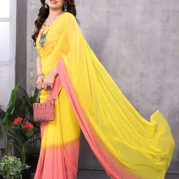 SILKWEAR Women Colourblocked Pure Georgette Ready to Wear Saree-picture-40