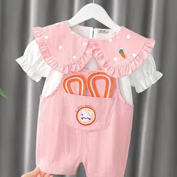 INCLUD Girls Graphic Printed Dungaree With Top-picture-42